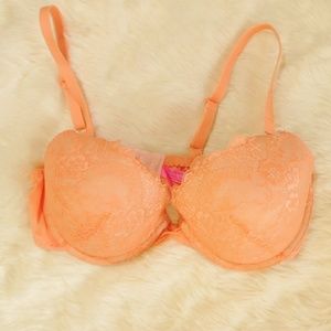Betsey Johnson lace Coral push-up bra